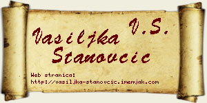 Vasiljka Stanovčić vizit kartica